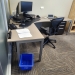 Grey L Suite Office Desk w/ Storage, Client Knee Space